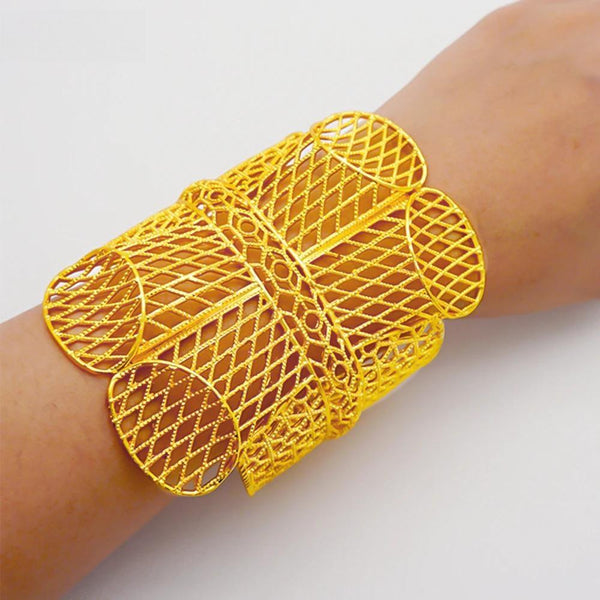 Brazaletes de lujo de color dorado etíope de Dubái, Francia, para mujer