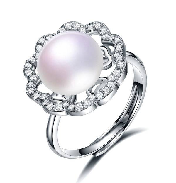 Anillos de dedo ajustables sencillos de plata esterlina 925 auténtica para mujer