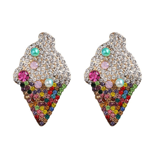Hermosos pendientes bohemios con diamantes de imitación para mujer, coloridos y llamativos.