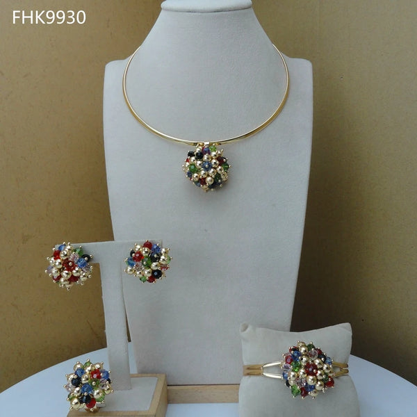 Joyería de moda, joyería multicolor, joyería con cuentas para mujer
