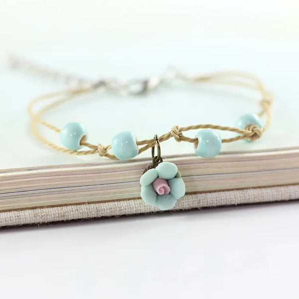 Pulsera de cerámica dulce coreana para mujer