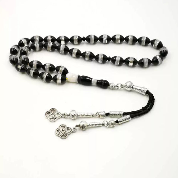 Resin Tasbih turkish design black and white 33 Beads Gift for Ramadan tesbih bracelet Islam bracelet