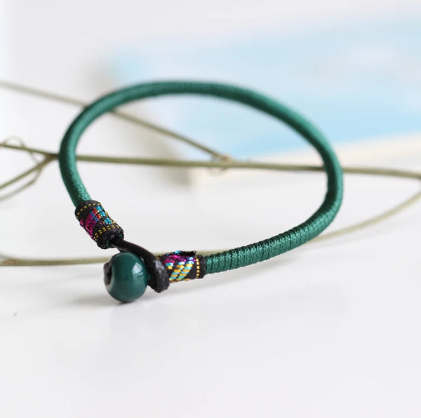 Pulseras con dijes de cuentas de cerámica estilo bohemio hechas a mano