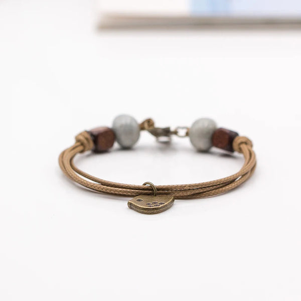 Pulseras de cerámica hechas a mano DIY Artware Pulsera retro para mujer