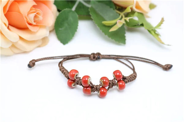 Pulsera de cuentas de cerámica originales de alta calidad de estilo étnico delicado