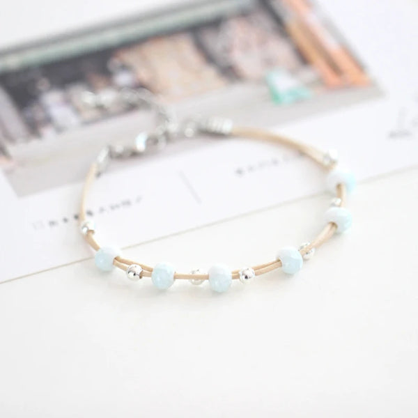 Hermosa pulsera de cerámica de moda artística pequeña y sencilla para mujer.