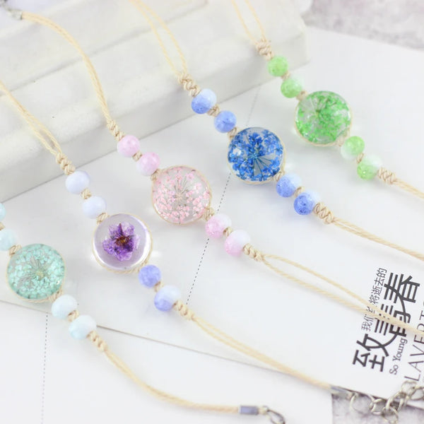Pulseras con dijes de cristal de Bohemia para mujer
