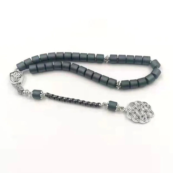 Muslim Tasbih Natural Hematite grey Matte Rosary bead 33prayer beads Islamic bracelet Ramadan gift