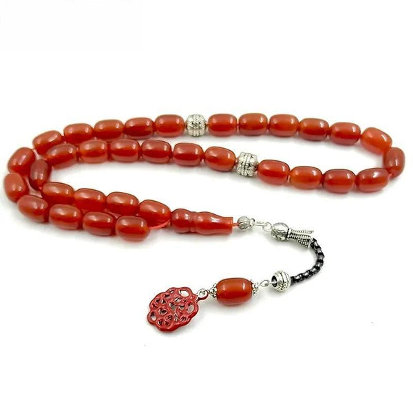 Tasbih Natural 5A Red Agates with Red pendant Islam Muslim bracelet