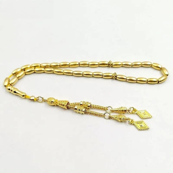 Tasbih Metal gold Color  4x7mm 33 beads muslim Rosary paryer bracelet islamic gift
