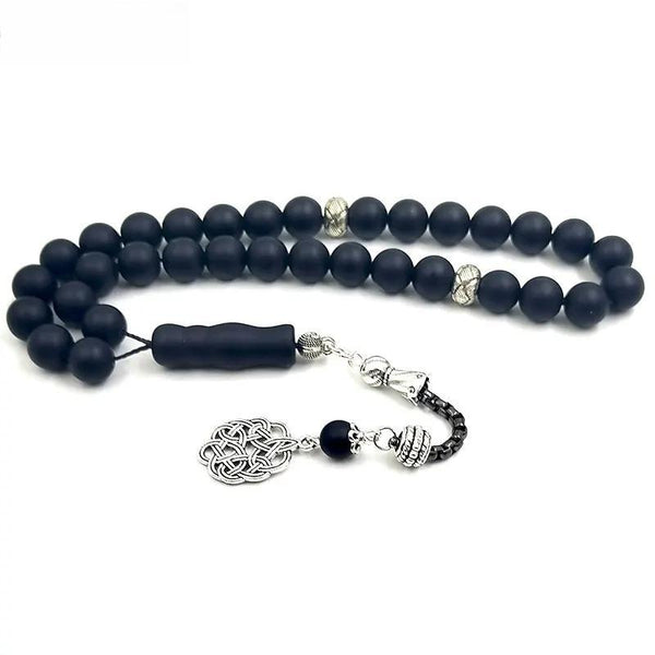 Tasbih Men Black Matte agates stone muslim prayer beads islamic rosary