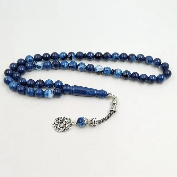 Tasbih blue resin Muslim man bracelet 33 45 66 99 Rosary prayer beads