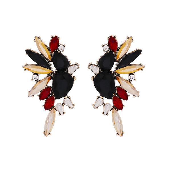 Nuevos pendientes colgantes de cristal con diamantes de imitación negros para Halloween