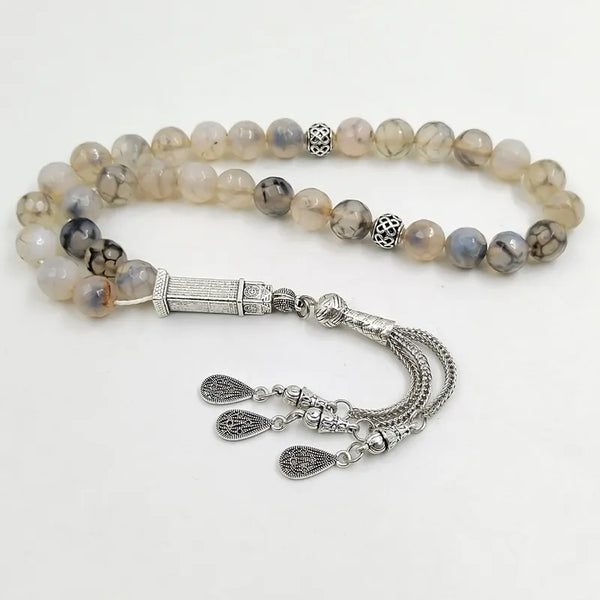 Tasbih men Muslim Bracelets Natural agate stone ramadan eid gift