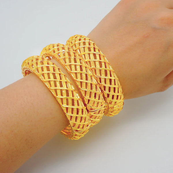 Pulsera para mujer, etíope, de color dorado de Dubái, pulseras africanas resistentes