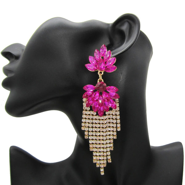 Nuevos pendientes de borlas de cristal, joyería de lujo para mujer
