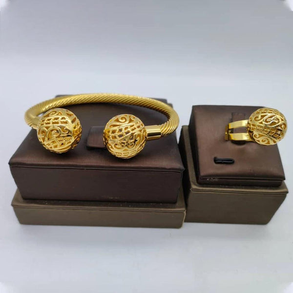 Anillo brazalete con cuentas de color dorado de moda para mujer