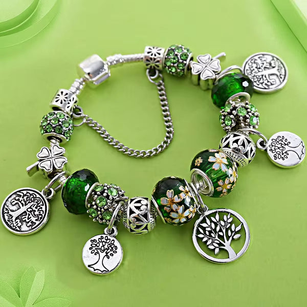 Pulsera de cuentas de moda del Árbol de la Vida de plata tibetana