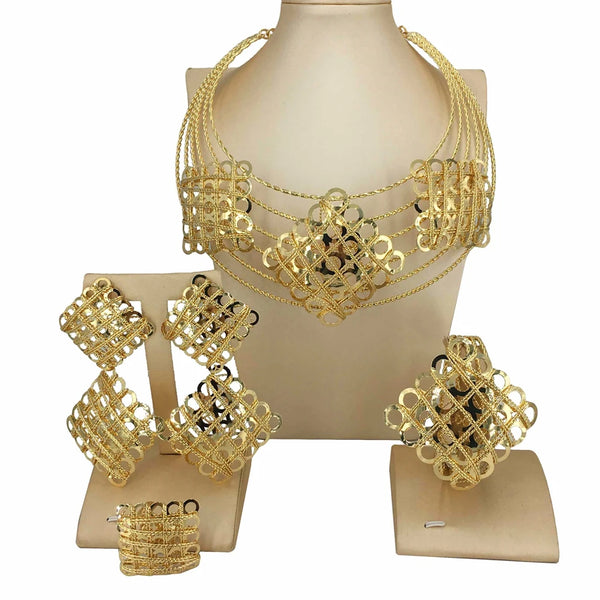 Conjuntos de joyería brasileña de alta calidad, grandes joyas para mujer, regalo de fiesta.