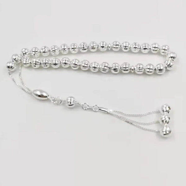 100% Real 925 sterling silvers Tasbih pure silvers Rosary 33beads Muslim bracelet