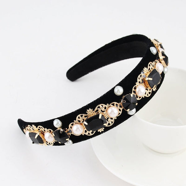 Diademas barrocas de lujo con diamantes de imitación para el cabello