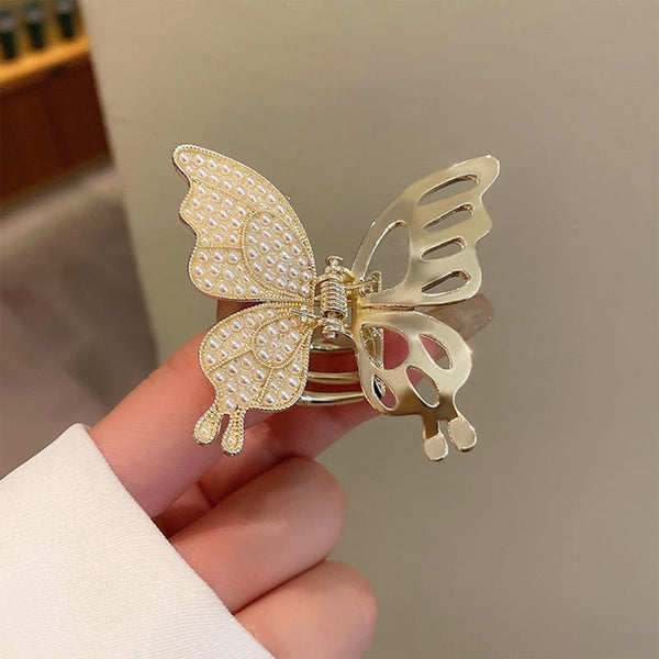 1 pinza para el pelo con forma de mariposa y borla de perla