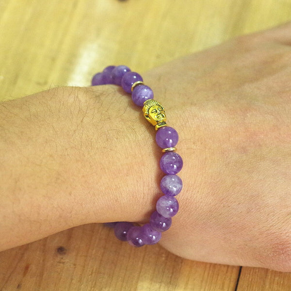 Pulsera Mala de Chakra con Cabeza de Buda, joyería hecha a mano