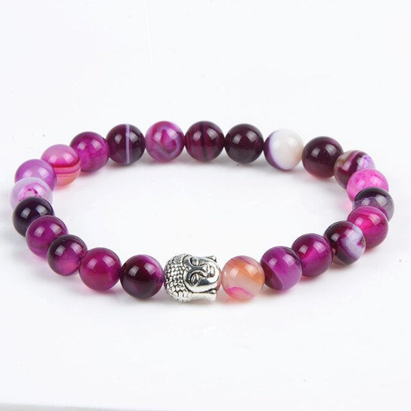 Pulseras con cabeza de Buda y cuentas de lava de ojo de tigre