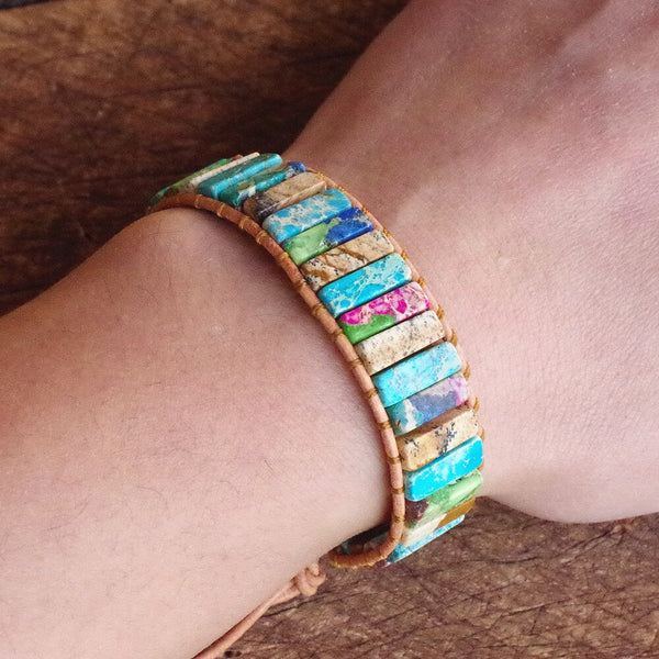 Pulsera de chakras bohemia de yoga de color