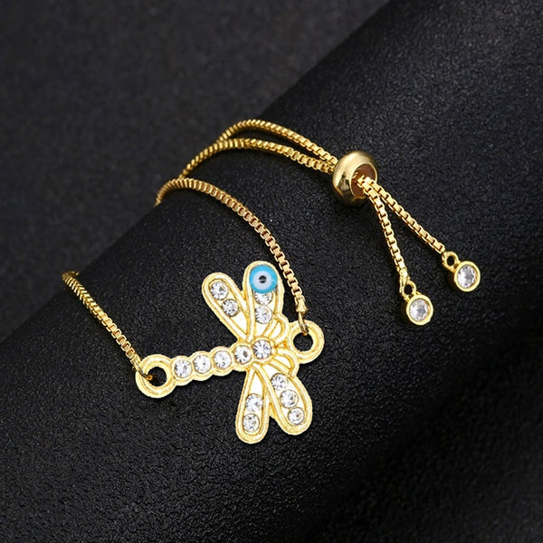 Pulsera clásica y moderna de oro turco con ojo malvado