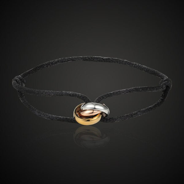 Pulsera sencilla de mujer con combinación de tres círculos de acero inoxidable
