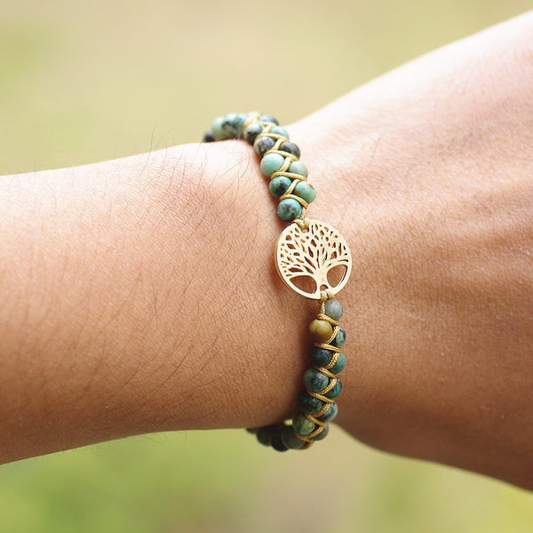 Pulsera de yoga bohemia de piedra natural