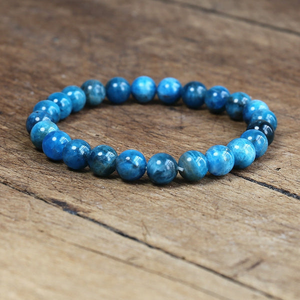 Pulsera de apatita de piedra natural de 8 mm