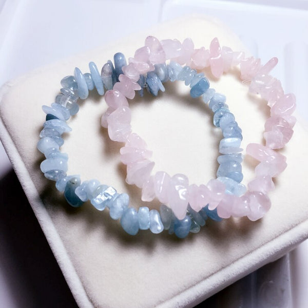 Pulsera de pareja de piedra triturada natural de moda