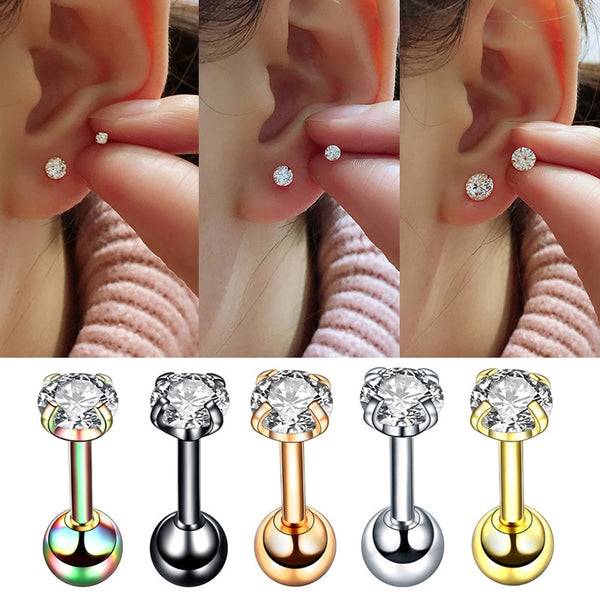 Aretes de acero inoxidable de 16 g y 4 puntas