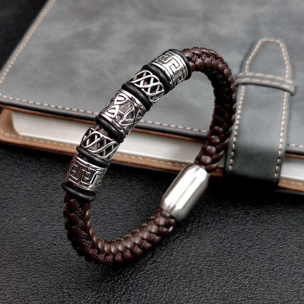 Pulsera de 5 cuentas vikingas con cierre magnético potente