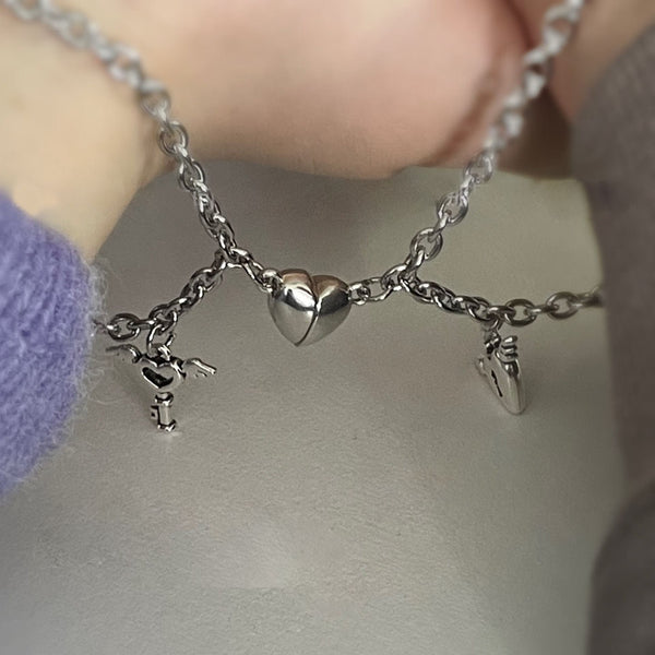 Pulseras magnéticas para parejas Pulsera de atracción de corazón