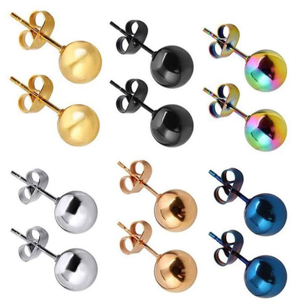 Pendientes de acero inoxidable con forma de poste para mujer (1 par)