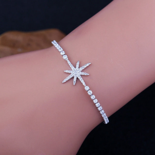 Pulsera de tenis ajustable de cristal de moda
