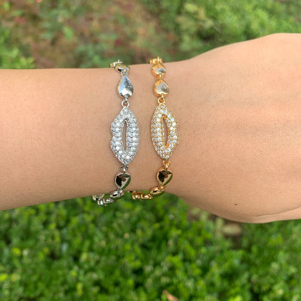 Pulsera de lujo con circonitas AAA rellenas de oro