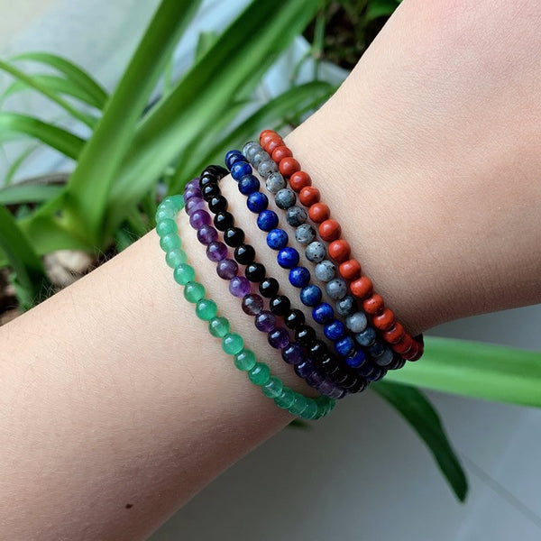 Pulsera de amatistas, ágatas y cristal rosa