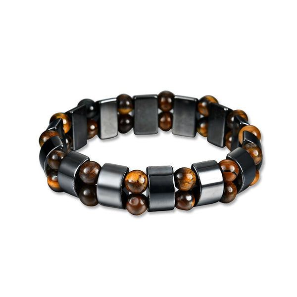 Pulsera de cuentas de ojo de tigre y hematita