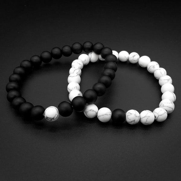 Pulsera de pareja de piedras de 8 mm Pulseras Buda