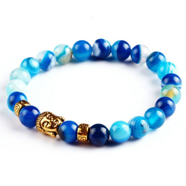 Pulsera de Buda con cuentas de ónix de lava